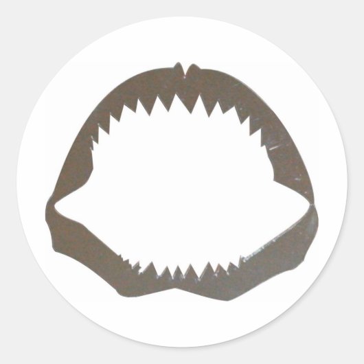 Chrome Shark Jaws Ronde Sticker (Voorkant)