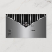 Chrome Silver Black Stripe Elegant Classy Visitekaartje (Achterkant)