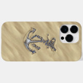 Chrome Silver Rope Anchor in de zand Case-Mate iPhone Case (Achterkant (horizontaal))
