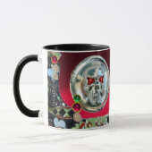 CHROME SKULL BLACK GREEN RED RUBY GEMSTONES MOK (Links)