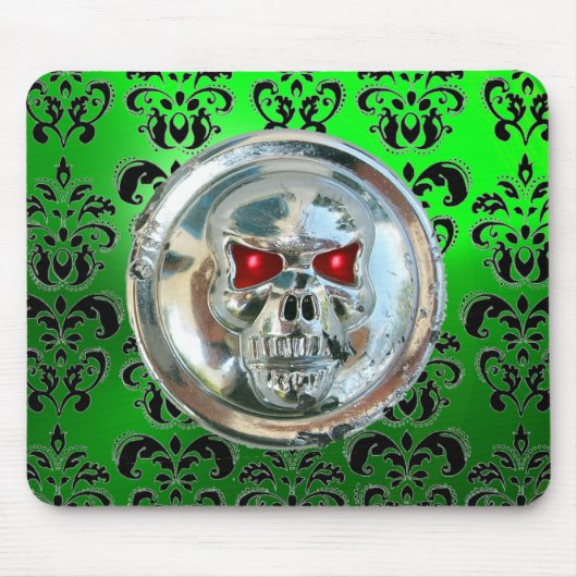 CHROME SKULL, Damask, Green Emerald Muismat (Voorkant)