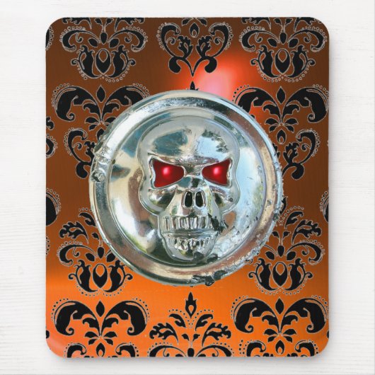 CHROME SKULL, Damask, Oranje Agate Muismat (Voorkant)