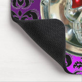 CHROME SKULL, Damask, Paarse Amethyst Muismat (Hoek)