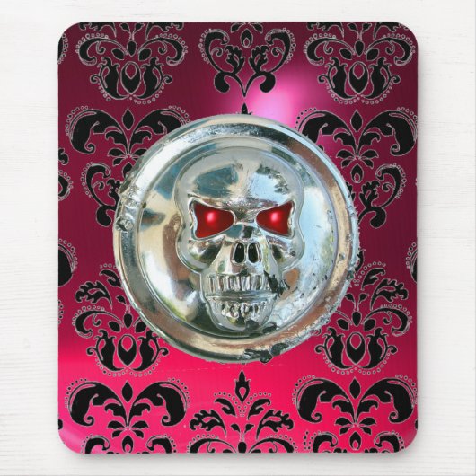 CHROME SKULL, Damask Pink Ruby Muismat (Voorkant)