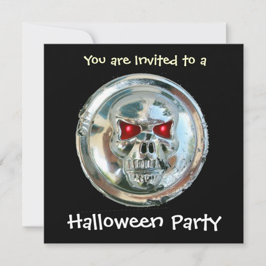 CHROME SKULL HALLOWEEN PARTIJ KAART (Voorkant)