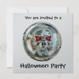 CHROME SKULL HALLOWEEN PARTIJ KAART