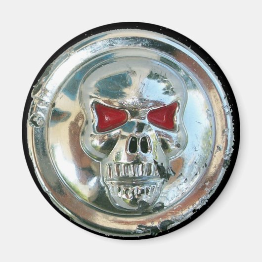 CHROME SKULL MAGNEET (Voorkant)