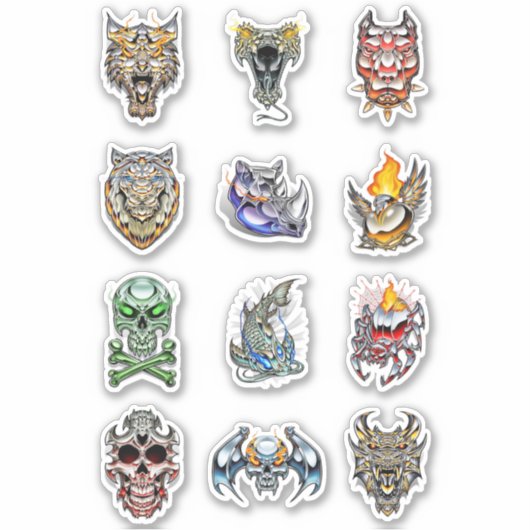 Chrome Skull Sticker (Voorkant)