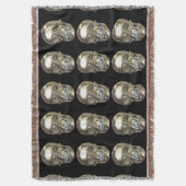 Chrome Skull Throw Blanket Deken (Voorkant Verticaal)