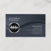 Chrome Soundwave Icon Sound Engineer Carte de visi (Devant)