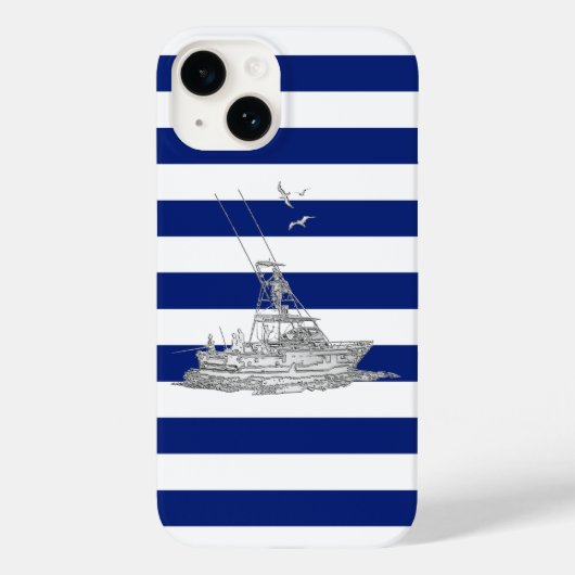 Chrome Sport Vist afdrukken op marinestripes Case-Mate iPhone Case (Achterkant)