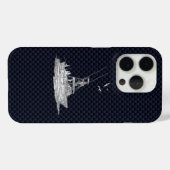 Chrome Sports Vist op koolstofvezel Case-Mate iPhone Case (Achterkant (horizontaal))