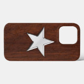 Chrome Star op natte mahogany-afdruk Case-Mate iPhone Case (Achterkant (horizontaal))