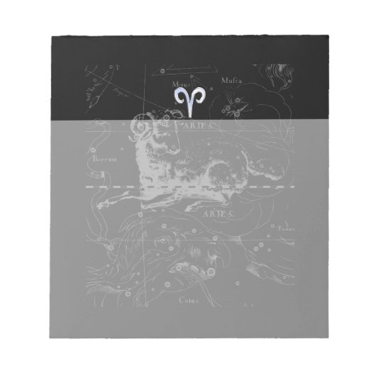 Chrome Stijl Ram Sterrenbeeld op Hevelius Notitieblok (Voorkant)