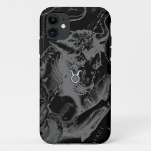 Chrome Stijl Stier Sterrenbeeld op Hevelius Decor iPhone 11 Hoesje