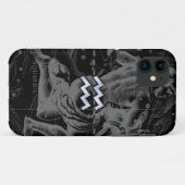 Chrome Style Aquarius Zodiac Symbol op Hevelius Case-Mate iPhone Case (Achterkant (horizontaal))