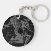 Chrome Style Aquarius Zodiac Symbol op Hevelius Sleutelhanger (Achterkant)