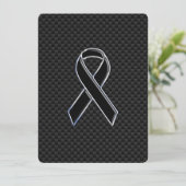 Chrome Style Black Ribbon Awareness Carbon Fibre (Staand voorkant)