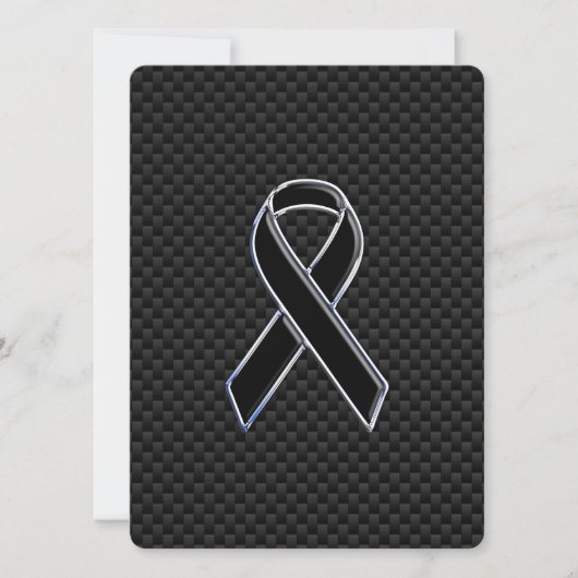 Chrome Style Black Ribbon Awareness Carbon Fibre (Voorkant)