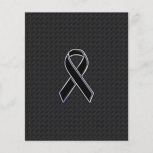 Chrome Style Black Ribbon Awareness Flyer