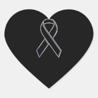 Chrome Style Black Ribbon Awareness on Black