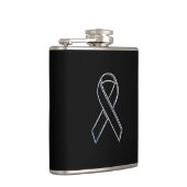 Chrome Style Black Ribbon Awareness on Black Heupfles (Rechts)