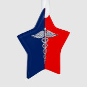 Chrome Style Caduceus Médicale Symbole Ligue (devant)