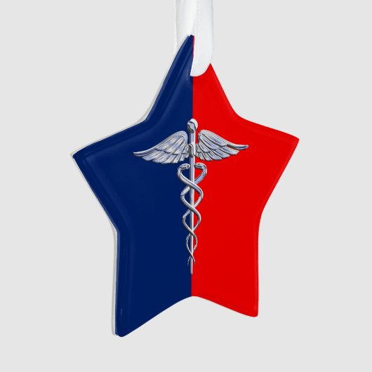 Chrome Style Caduceus Médicale Symbole Ligue (devant)