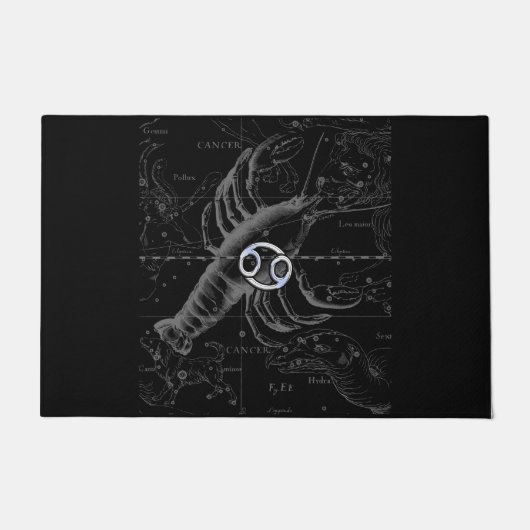 Chrome Style Cancer Zodiac Sign on Hevelius 1690 Deurmat (Voorkant)