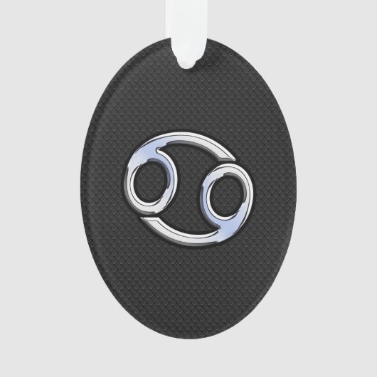 Chrome Style Cancer Zodiasymbool Ornament (voorkant)