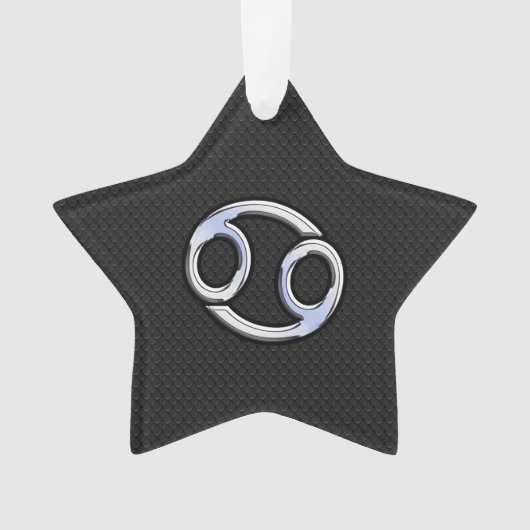 Chrome Style Cancer Zodiasymbool Ornament (voorkant)