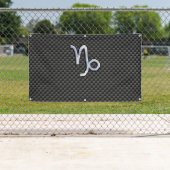 Chrome Style Capricorn-symbool op koolstofvezel Spandoek (Insitu)