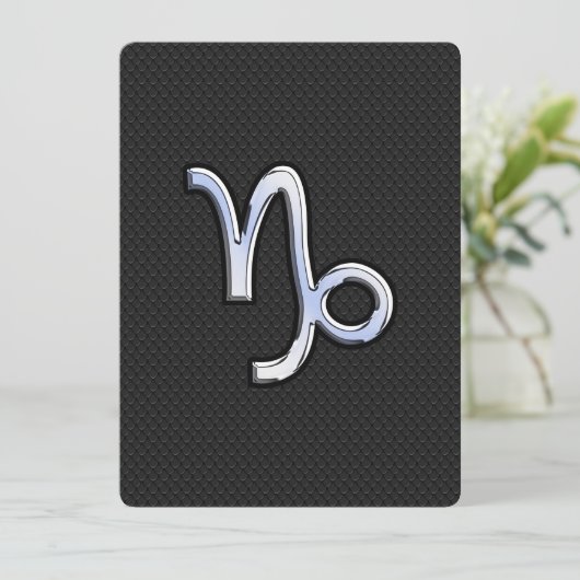 Chrome Style Capricorn Zodiab Sign on Snake style (Staand voorkant)