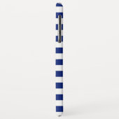 Chrome Style Compass op Navy Blue Stripes Case-Mate iPhone Case (Achterkant/links)