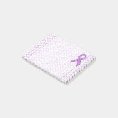 Chrome Style Crystal Pink Ribbon Awareness Knit Post-it® Notes (Schuin)