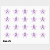 Chrome Style Crystal Pink Ribbon Awareness Knit Ster Sticker (Vel)