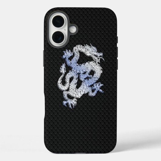 Chrome Style Dragon Black Snake Skin Print Case-Mate iPhone Case (Achterkant)