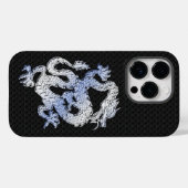 Chrome Style Dragon op zwarte slangenhuid Case-Mate iPhone Case (Achterkant (horizontaal))