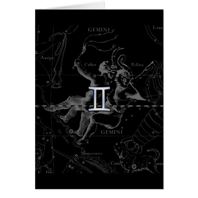 Chrome Style Gemini Zodiac Sign on Hevelius (Voorkant)