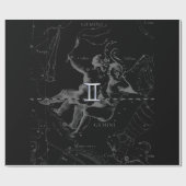 Chrome Style Gemini Zodiac Sign on Hevelius Cadeaupapier (Vlak)