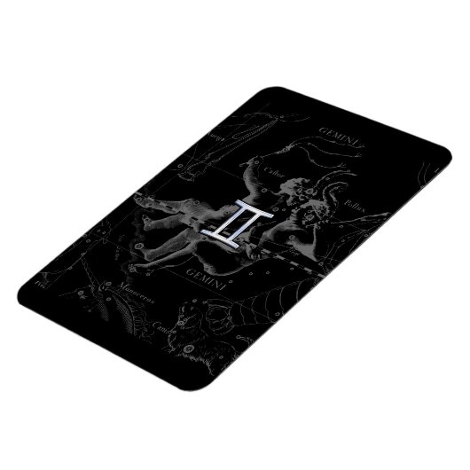 Chrome Style Gemini Zodiac Sign on Hevelius Magneet (Linkerzijde)