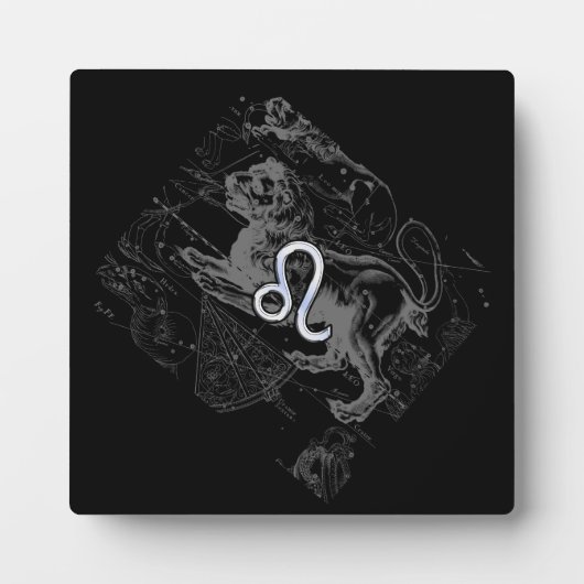 Chrome Style Leo Zodiac Map Hevelius 1690 Fotoplaat (Voorkant)