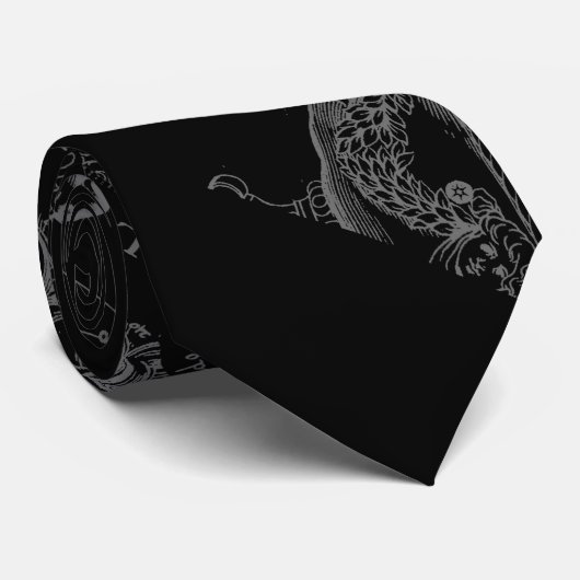 Chrome Style Leo Zodiac Sign on Hevelius Stropdas (Opgerold)