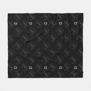 Chrome Style Libra Zodiab Sign on Hevelius Fleece Deken