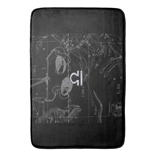 Chrome Style Libra Zodiac Sign on Hevelius Badmat (Voorkant Verticaal)