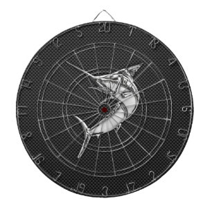 Chrome Style Marlin op koolstofvezel Dartbord