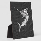 Chrome Style Marlin op koolstofvezel Fotoplaat (Zijkant)