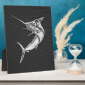 Chrome Style Marlin op koolstofvezel Fotoplaat (Zijkant)