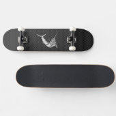 Chrome Style Marlin op koolstofvezel Skateboard (Horizontaal)