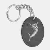 Chrome Style Marlin op koolstofvezel Sleutelhanger (Voorkant Links)